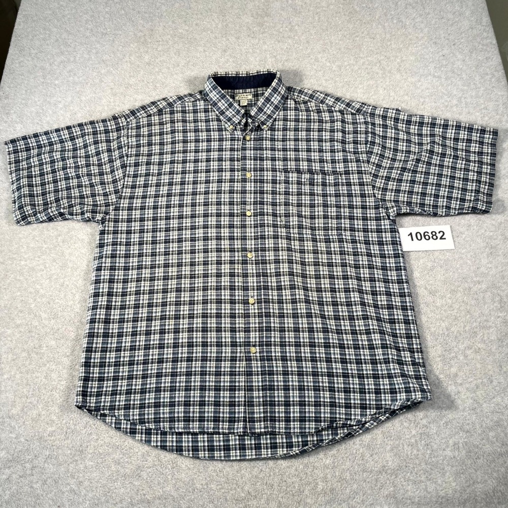 Bugle Boy Shirt Mens 2XL Multicolor Plaid Cotton Pleated Casual Button Down